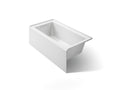 KOHLER K-1957-LA-0 Underscore 60" X 32" Alcove Bath, Left Drain - White