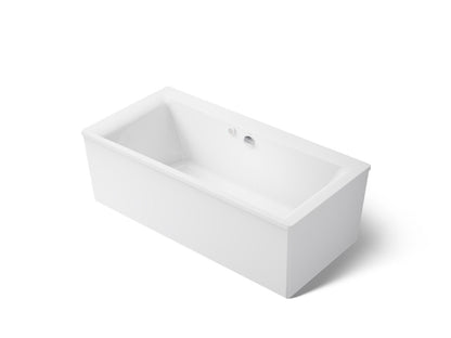 KOHLER K-1958-GHW-0 Stargaze 72" x 36-1/4" freestanding Heated BubbleMassage air bath with Bask heated surface and straight shroud - White