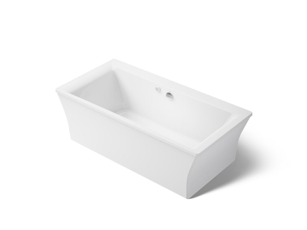 KOHLER K-1959-GH-0 Stargaze 72" X 36" Freestanding Heated Bubblemassage Air Bath With Fluted Shroud - White