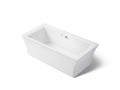 KOHLER K-1959-GH-0 Stargaze 72" X 36" Freestanding Heated Bubblemassage Air Bath With Fluted Shroud - White