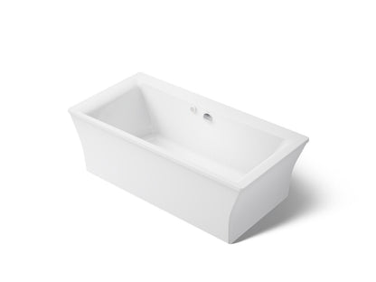 KOHLER K-1959-GHW-0 Stargaze 72" x 36" freestanding Heated BubbleMassage air bath with Bask heated surface and fluted shroud - White