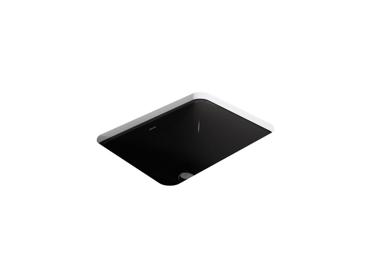 KOHLER K-20000-7 Caxton 20-1/2" Rectangular Undermount Bathroom Sink - Black Black