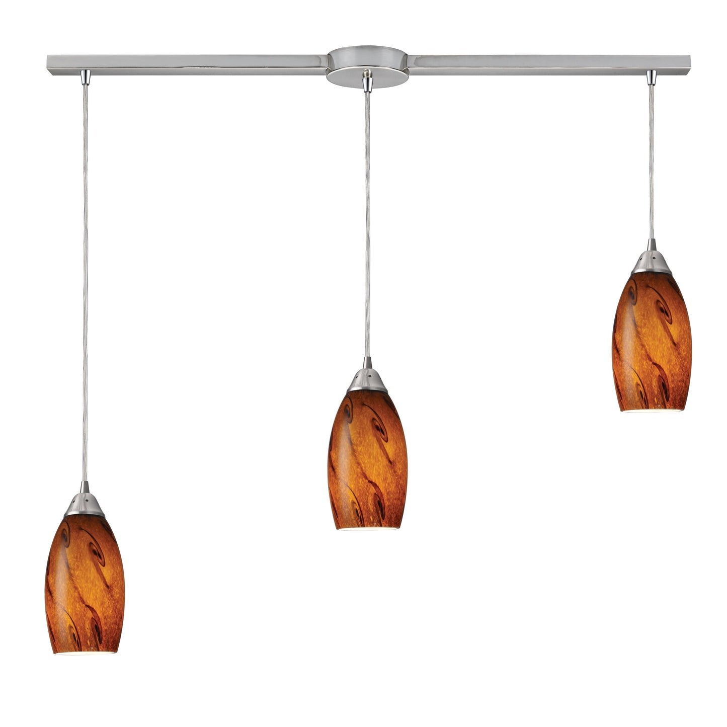 ELK SHOWROOM 20001/3L-BG Galaxy 10'' Wide 3-Light Pendant - Satin Nickel