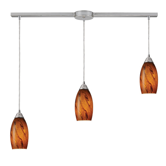 ELK SHOWROOM 20001/3L-BG Galaxy 10'' Wide 3-Light Pendant - Satin Nickel