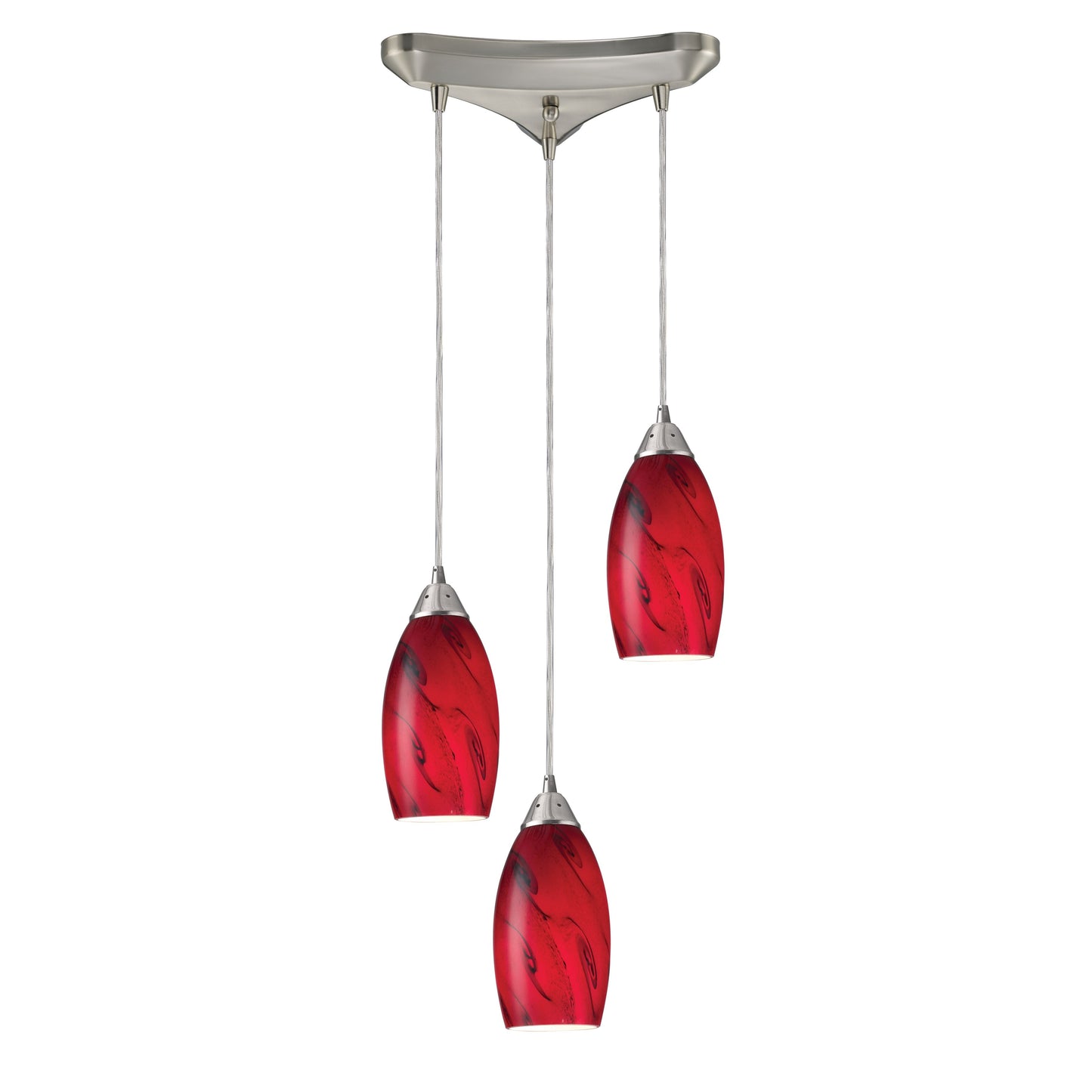 ELK SHOWROOM 20001/3RG Galaxy 10'' Wide 3-Light Pendant - Satin Nickel