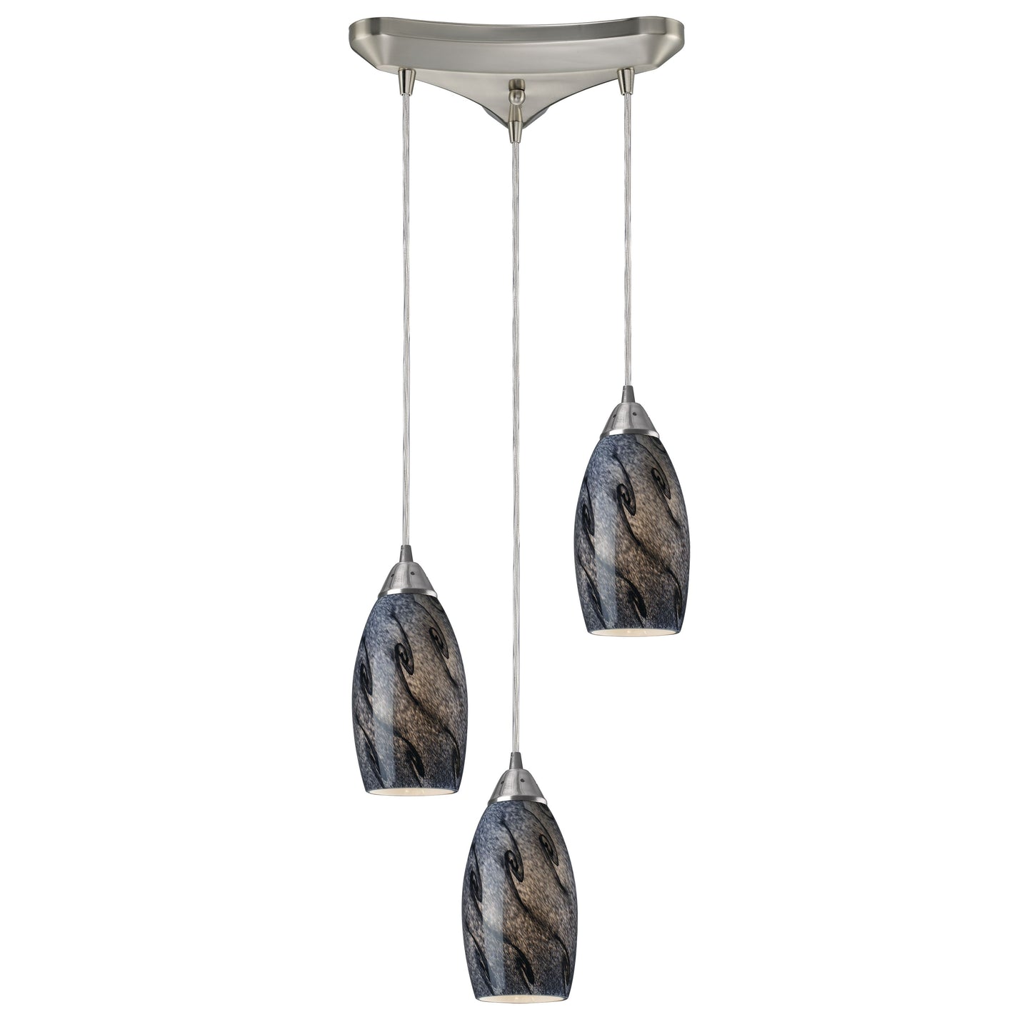 ELK SHOWROOM 20001/3SG Galaxy 10'' Wide 3-Light Pendant - Satin Nickel