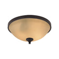 THOMAS 2003FM/10 Arlington 3-Light Flush Mount in Oil Rubbed Bronze with Amber Glass
