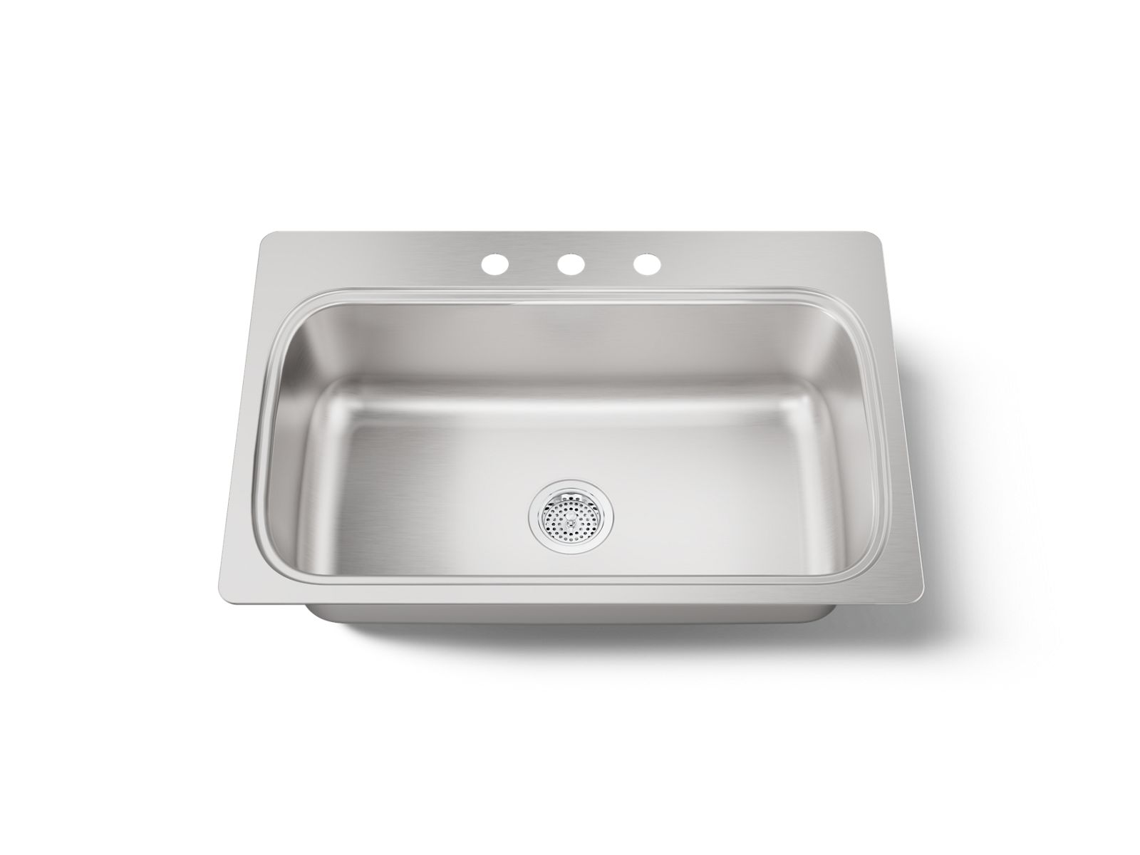 KOHLER K-20060-3-NA Verse 33" Top-Mount Single-Bowl Kitchen Sink - Stainless Steel