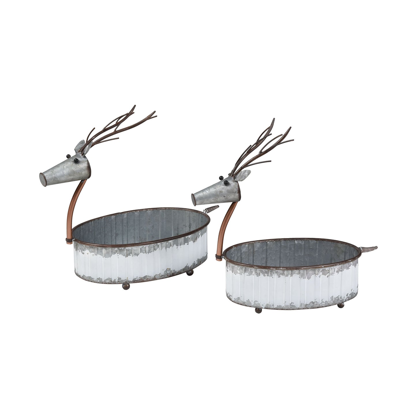 ELK STUDIO 201080 Winterbrigde Reindeer Pots (Set of 2) - Sawyer White