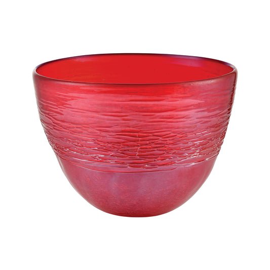 ELK STUDIO 201578 Cerise Bowl - Crimson Ice Crackle Finish