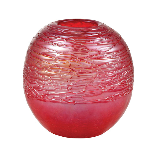 ELK STUDIO 201585 Cerise Ball Vase - Crimson Ice Crackle Finish