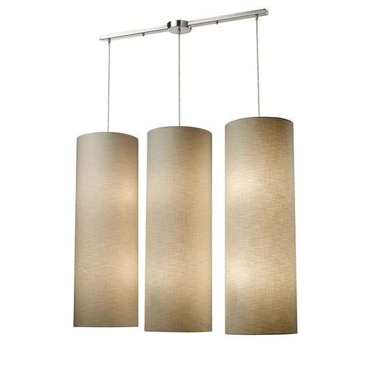 ELK SHOWROOM 20160/12L Fabric Cylinders 43'' Wide 12-Light Pendant - Satin Nickel