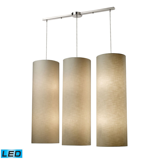 ELK SHOWROOM 20160/12L-LED Fabric Cylinders 43'' Wide 12-Light Pendant - Satin Nickel (LED)