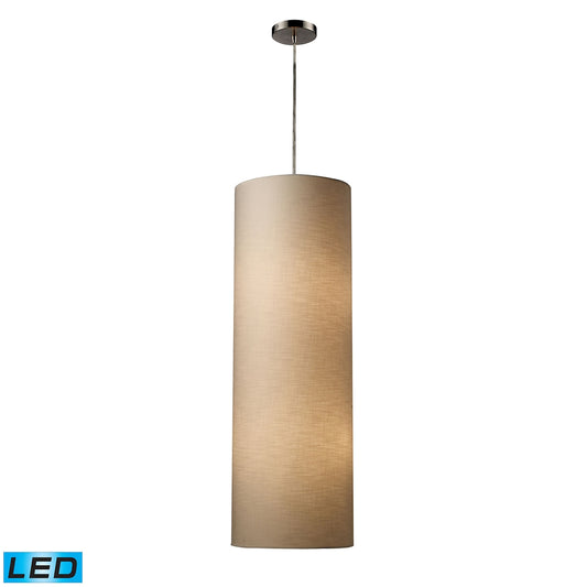 ELK SHOWROOM 20160/4-LED Fabric Cylinders 12'' Wide 4-Light Pendant - Satin Nickel (LED)