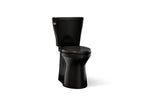 KOHLER K-20197-7 Betello Two-Piece Elongated Toilet With Skirted Trapway, 1.28 Gpf - Black Black