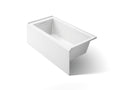 KOHLER K-20201-LA-0 Underscore 60" X 30" Alcove Bath With Integral Apron, Integral Flange, And Left-Hand Drain - White