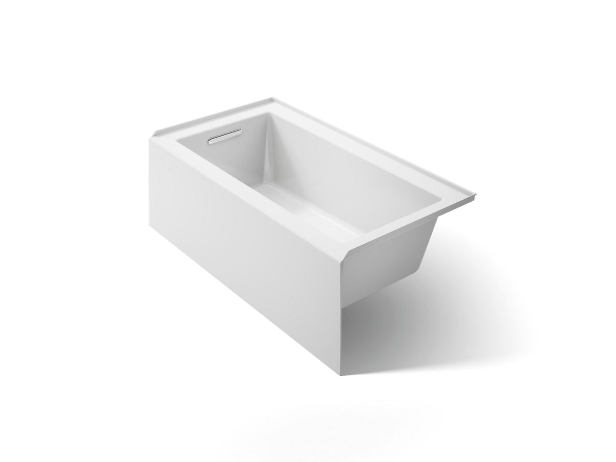 KOHLER K-20202-LA-0 Underscore 60" X 32" Alcove Bath With Integral Apron, Integral Flange, And Left-Hand Drain - White