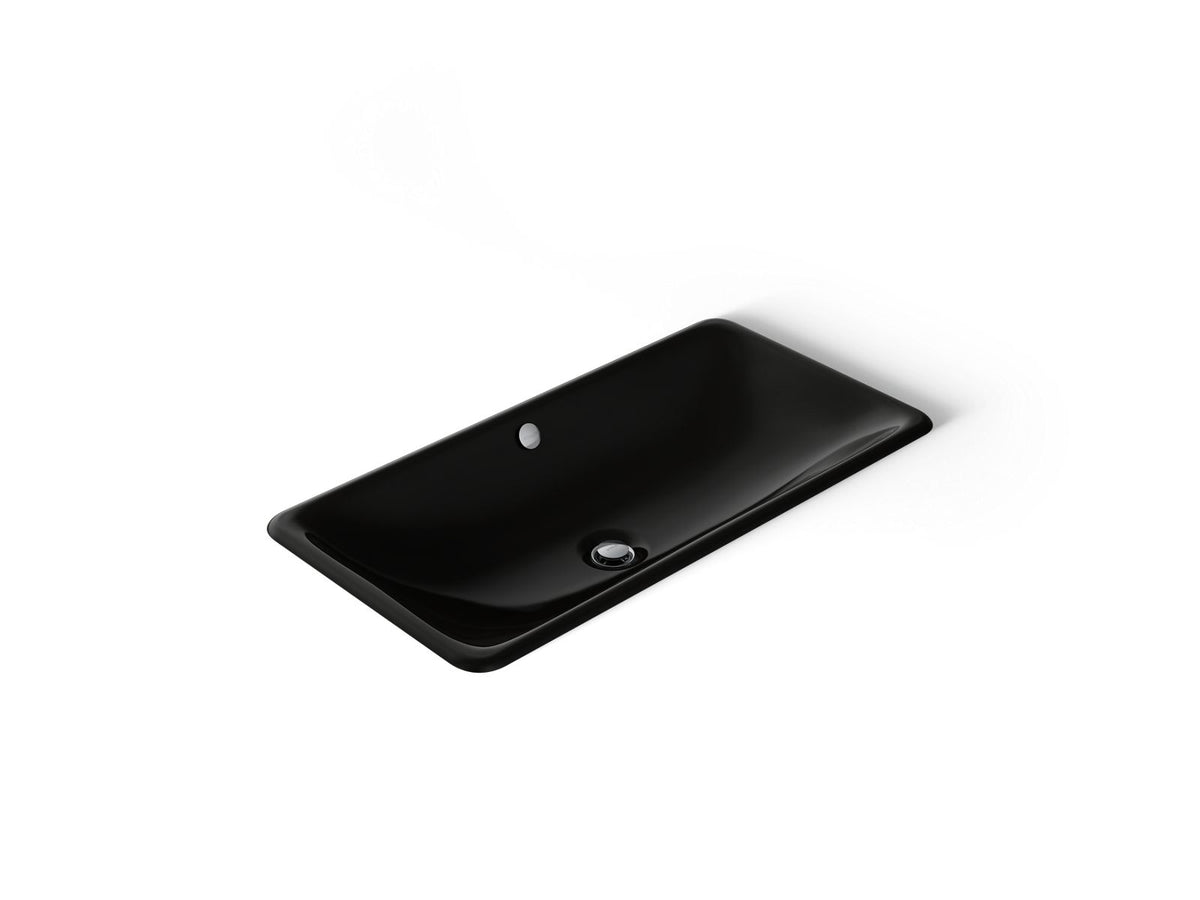 KOHLER K-20212-7 Iron Plains 30" Rectangular Drop-In/Undermount Bathroom Sink - Black Black