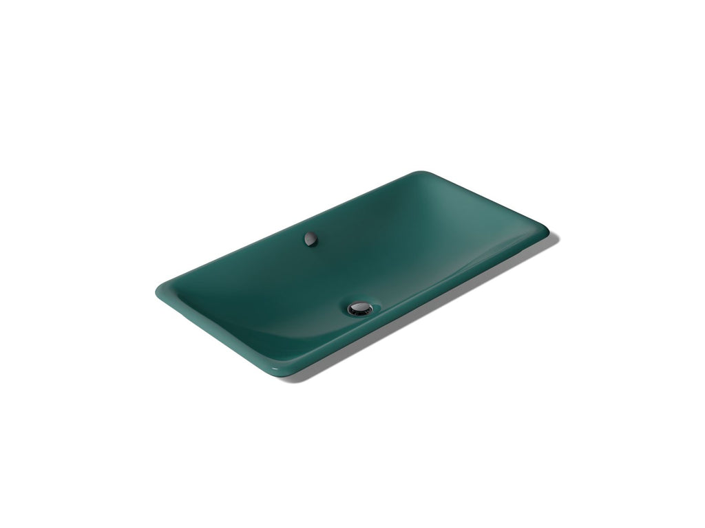 KOHLER K-20212-PAT-17 Iron Plains 30" Rectangular Drop-In / Undermount / Vessel Bathroom Sink - Teal Exterior With Teal Interior