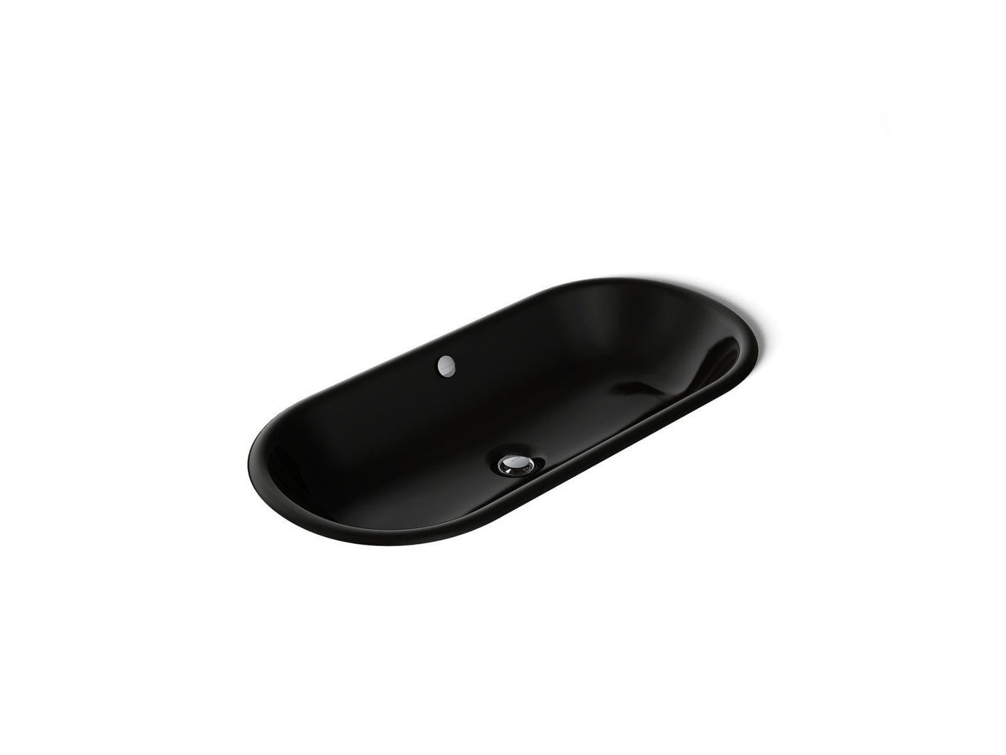 KOHLER K-20213-7 Iron Plains 33" oval drop-in/undermount bathroom sink - Black Black