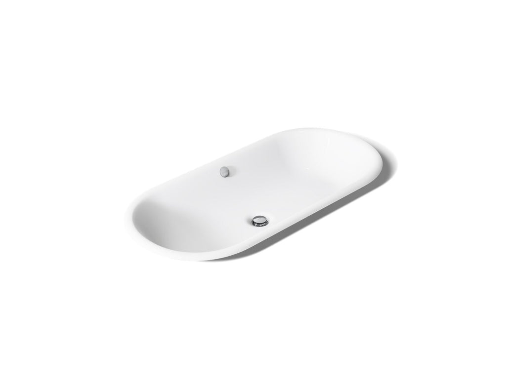 KOHLER K-20213-P5-0 Iron Plains 33" Oval Drop-In/Undermount/Vessel Bathroom Sink With Iron Black Painted Underside - White