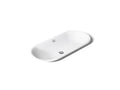 KOHLER K-20213-P5-0 Iron Plains 33" Oval Drop-In/Undermount/Vessel Bathroom Sink With Iron Black Painted Underside - White