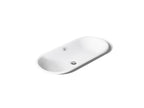 KOHLER K-20213-P5-0 Iron Plains 33" Oval Drop-In/Undermount/Vessel Bathroom Sink With Iron Black Painted Underside - White
