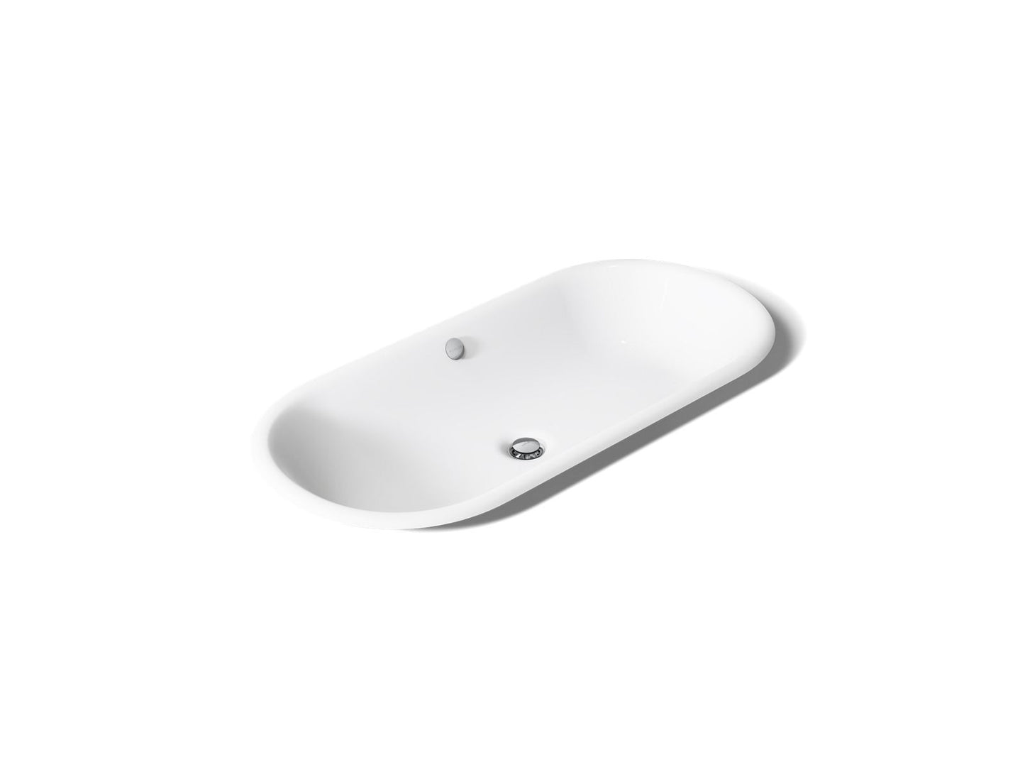 KOHLER K-20213-P5-0 Iron Plains 33" oval drop-in/undermount/vessel bathroom sink with Iron Black painted underside - White