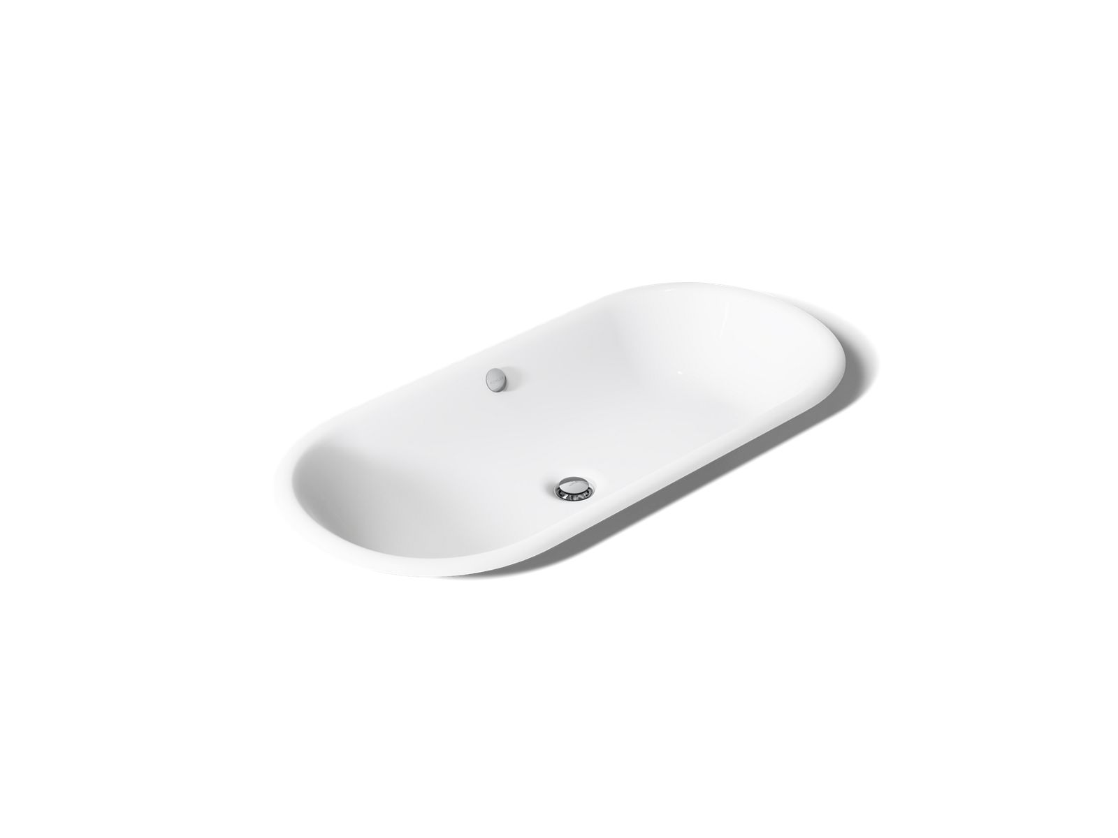 KOHLER K-20213-P5-0 Iron Plains 33" Oval Drop-In/Undermount/Vessel Bathroom Sink With Iron Black Painted Underside - White