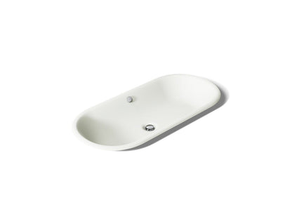 KOHLER K-20213-P5-NY Iron Plains 33" oval drop-in/undermount/vessel bathroom sink with Iron Black painted underside - Dune