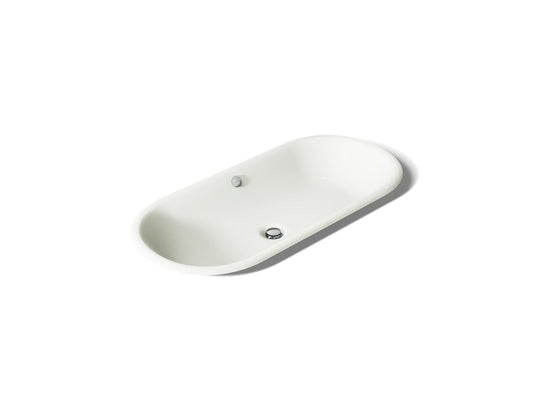 KOHLER K-20213-P5-NY Iron Plains 33" oval drop-in/undermount/vessel bathroom sink with Iron Black painted underside - Dune