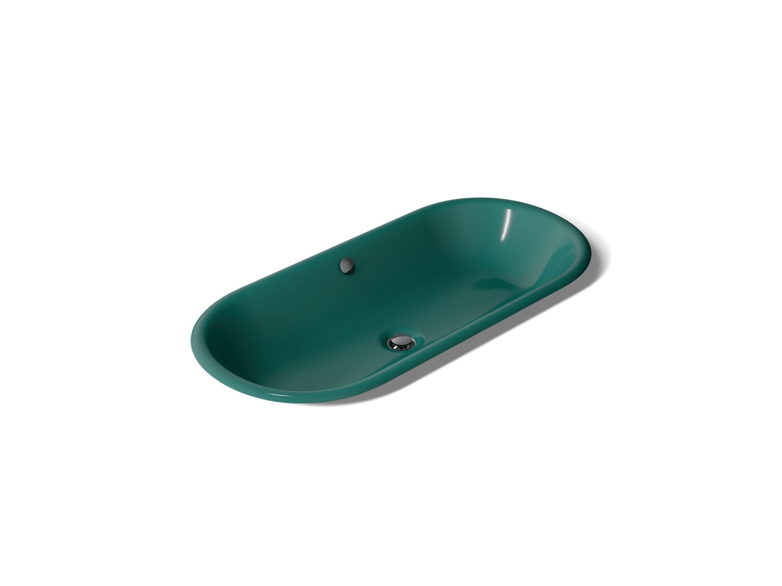 KOHLER K-20213-PAT-17 Iron Plains 33" Oval Drop-In / Undermount / Vessel Bathroom Sink - Teal Exterior With Teal Interior