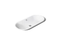 KOHLER K-20213-W-0 Iron Plains 33" Oval Drop-In/Undermount/Vessel Bathroom Sink With White Painted Underside - White
