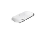 KOHLER K-20213-W-0 Iron Plains 33" Oval Drop-In/Undermount/Vessel Bathroom Sink With White Painted Underside - White