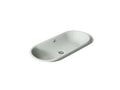 KOHLER K-20213-W-FF Iron Plains 33" Oval Drop-In/Undermount/Vessel Bathroom Sink With White Painted Underside - Sea Salt