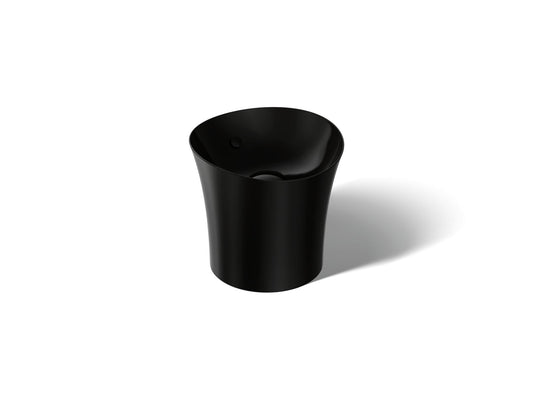 KOHLER K-20703-7 Veil 16" round vessel bathroom sink or pedestal sink basin - Black Black