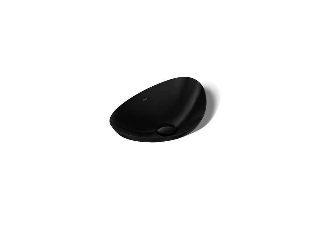 KOHLER K-20704-N-7 Veil 21" Oval Vessel Bathroom Sink, No Overflow - Black Black