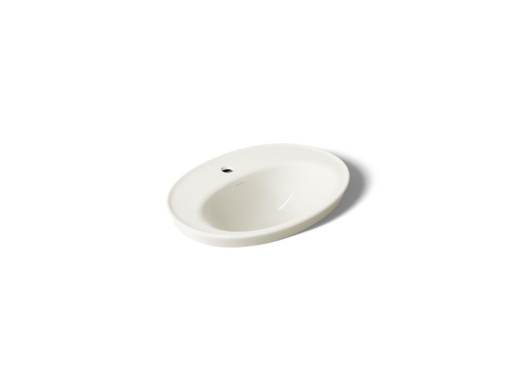 KOHLER K-2075-1-96 Serif 22-1/4" Oval Drop-In Bathroom Sink - Biscuit