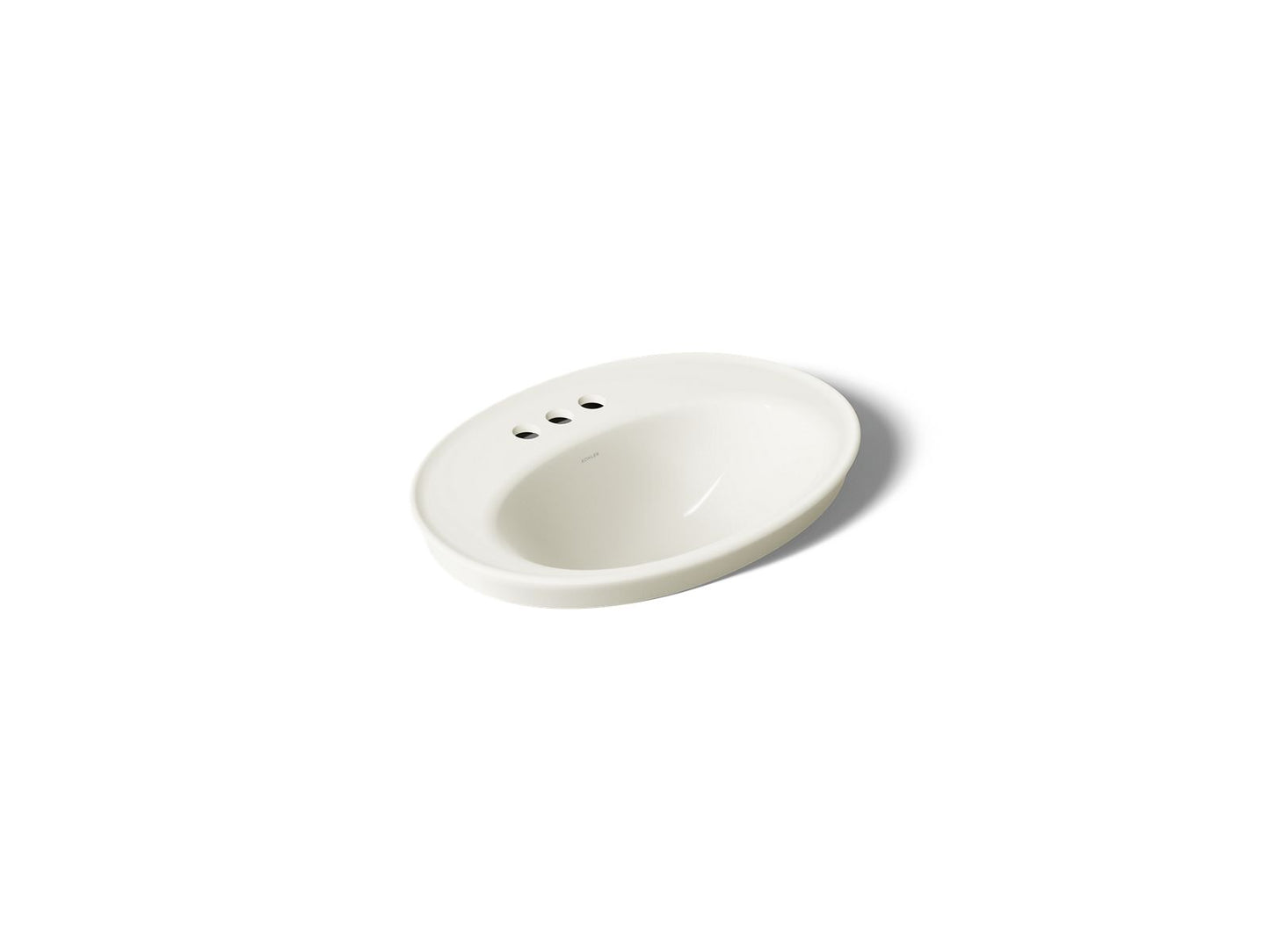 KOHLER K-2075-4-96 Serif 22-1/4" oval drop-in bathroom sink - Biscuit