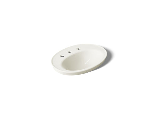 KOHLER K-2075-8-96 Serif 22-1/4" oval drop-in bathroom sink - Biscuit