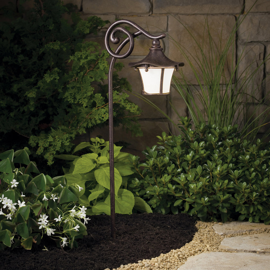KICHLER 15420AGZ Cotswold 12V Lantern Path Light Aged Bronze