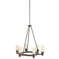 KICHLER 2344OZ Circolo 26.5" 6 Light Round Chandelier with Clear Outer and Umber Etched Inner Cylinders Olde Bronze