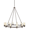 KICHLER 2347OZ Circolo 41" 12 Light Round Chandelier with Clear Outer and Umber Etched Inner Cylinders Olde Bronze