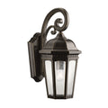KICHLER 9033RZ Courtyard 17.75" 1 Light Outdoor Wall Light With Clear Seeded Glass In Rubbed Bronze