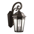 KICHLER 9035RZ Courtyard 26.5" 3 Light Outdoor Wall Light With Clear Seeded Glass In Rubbed Bronze