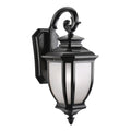 KICHLER 9040BK Salisbury 19.5" 1 Light Outdoor Wall Light With White Linen Glass In Black