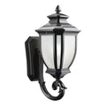 KICHLER 9041BK Salisbury 19.25" 1 Light Outdoor Wall Light With White Linen Glass In Black