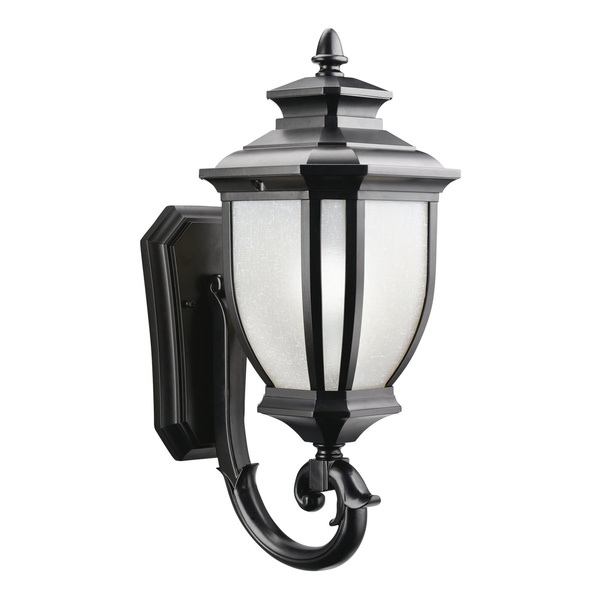 KICHLER 9041BK Salisbury 19.25" 1 Light Outdoor Wall Light With White Linen Glass In Black