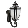 KICHLER 9042BK Salisbury 24.25" 1 Light Outdoor Wall Light With White Linen Glass In Black