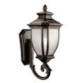 KICHLER 9042RZ Salisbury 24.25" 1 Light Outdoor Wall Light With White Linen Glass In Rubbed Bronze